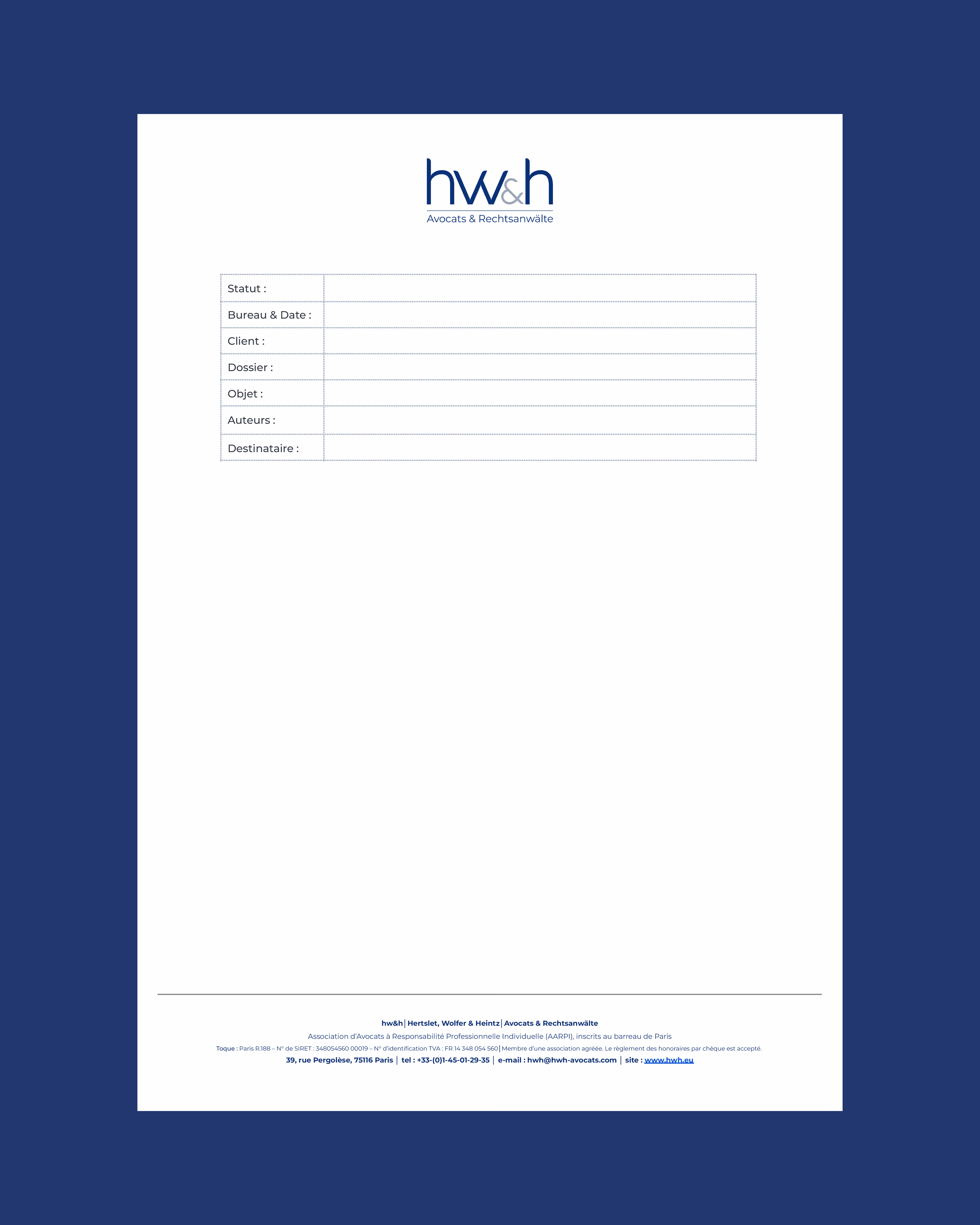 Hertslet Wolfer & Heintz bloc 8