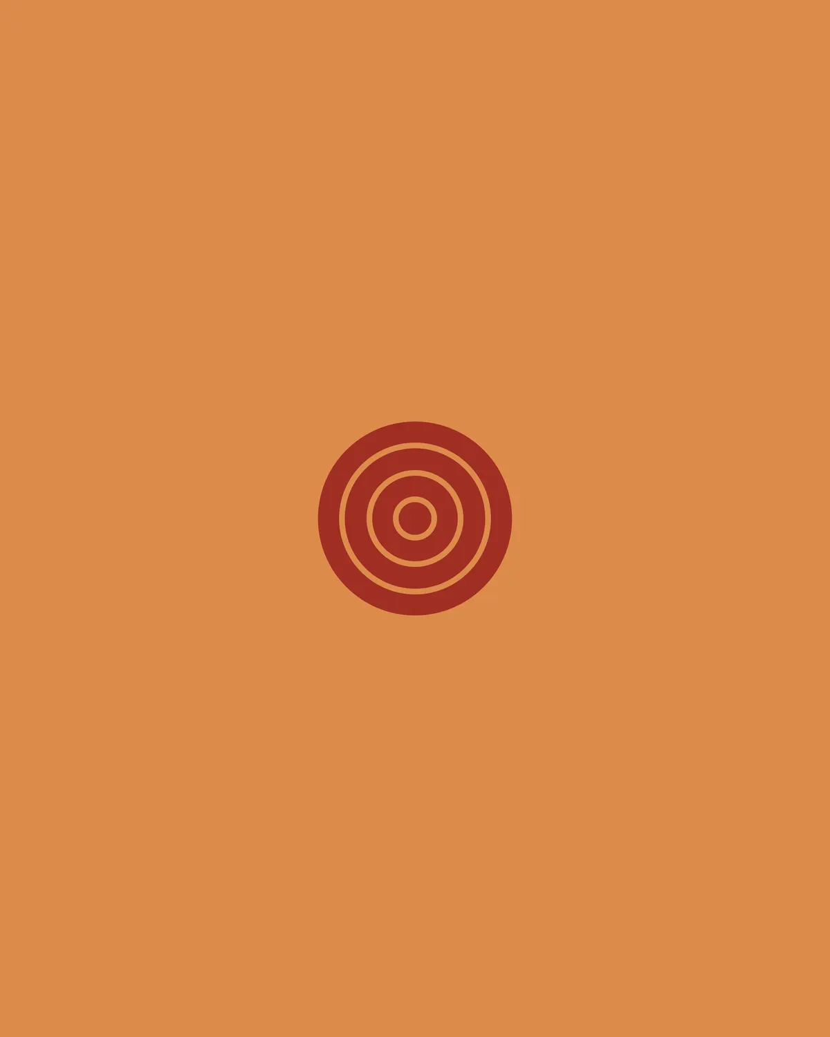 Pictogramme de cercles concentriques de Gemini, rouge sur fond ambre