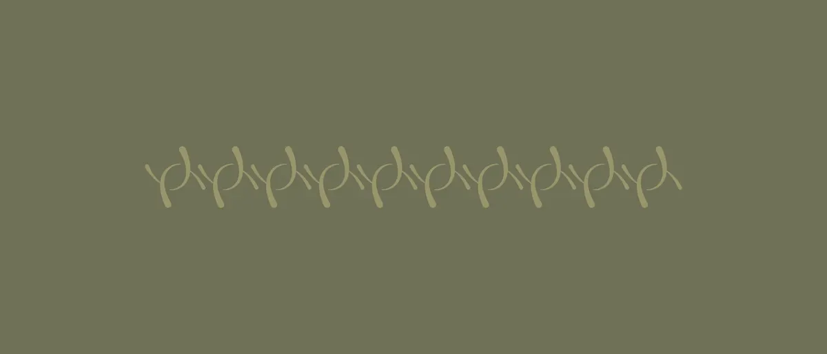 Motif répété du monogramme Holistic House sur fond vert olive