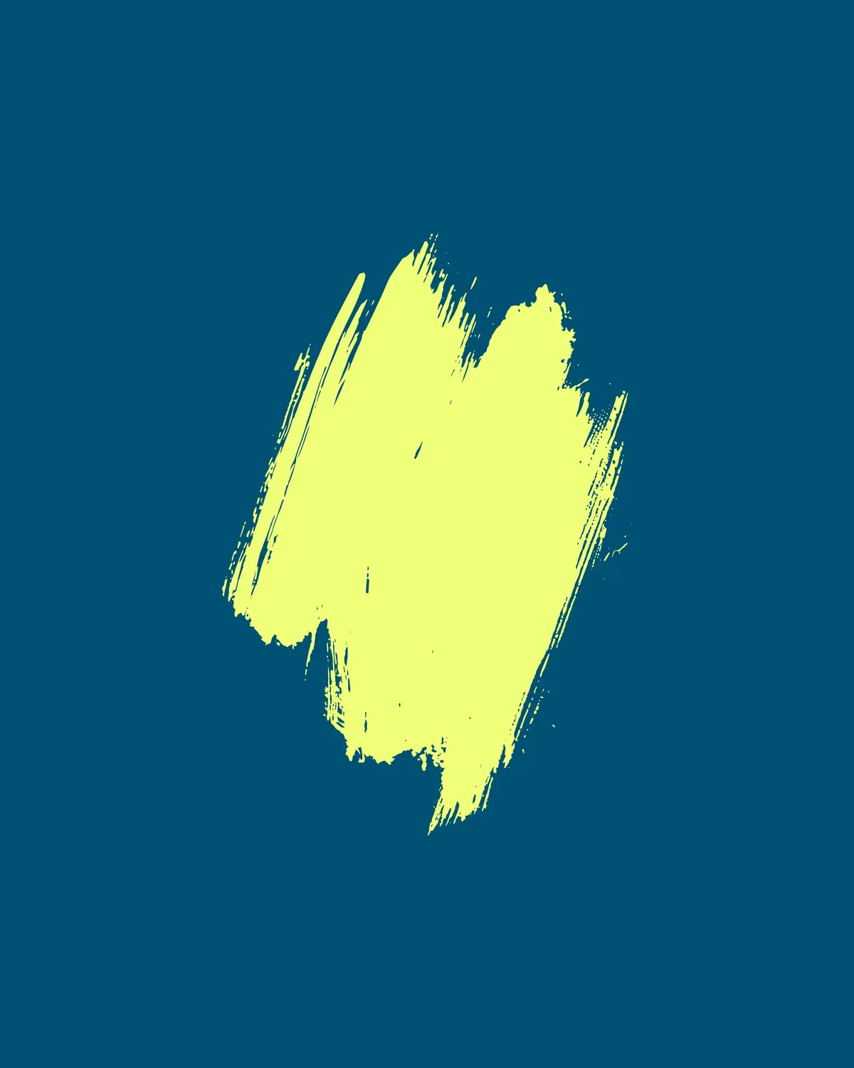 Coup de pinceau jaune fluo de l'identité Speedfit sur fond bleu pétrole